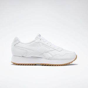 Adidasy Damskie Reebok Royal Glide Ripple Double Białe/Szare PL 35BFITJ